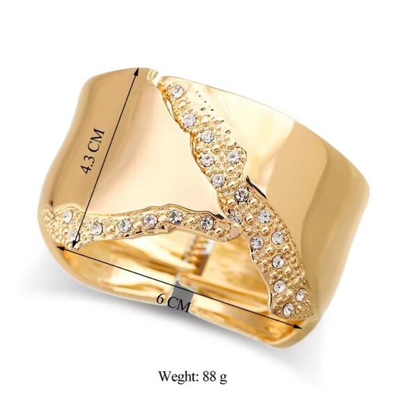 New Gold Crystal Cuff Bracelet Elegant Bangle Clamp Solanales Inspired j… - Picture 4 of 7